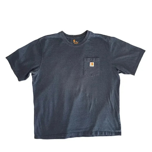 Carhartt Men’s Classic T-Shirt Blue Steele Pocket Size 2XL - Picture 1 of 6